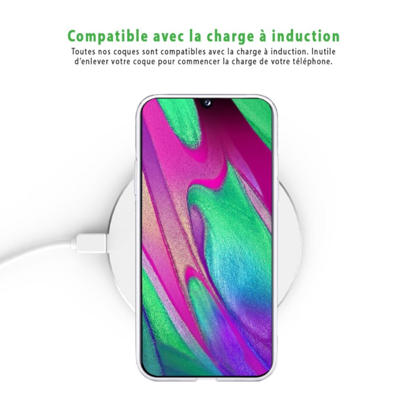 Coque Samsung Galaxy A40 360 intégrale transparente Fleurs Multicolores Tendance Evetane.