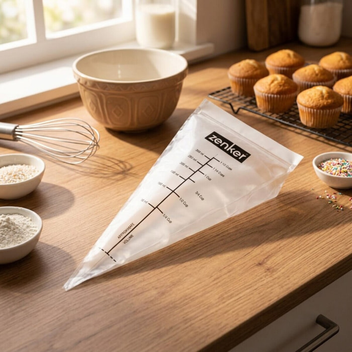 Lot de 10 poches à douille graduées avec zip 30 cm Zenker Smart Pastry