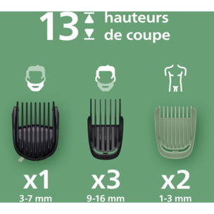Tondeuse corps PHILIPS MG5931/15 Series 5000,  13 hauteurs de coupe, précision 0,5 mm, autonomie 120 mn