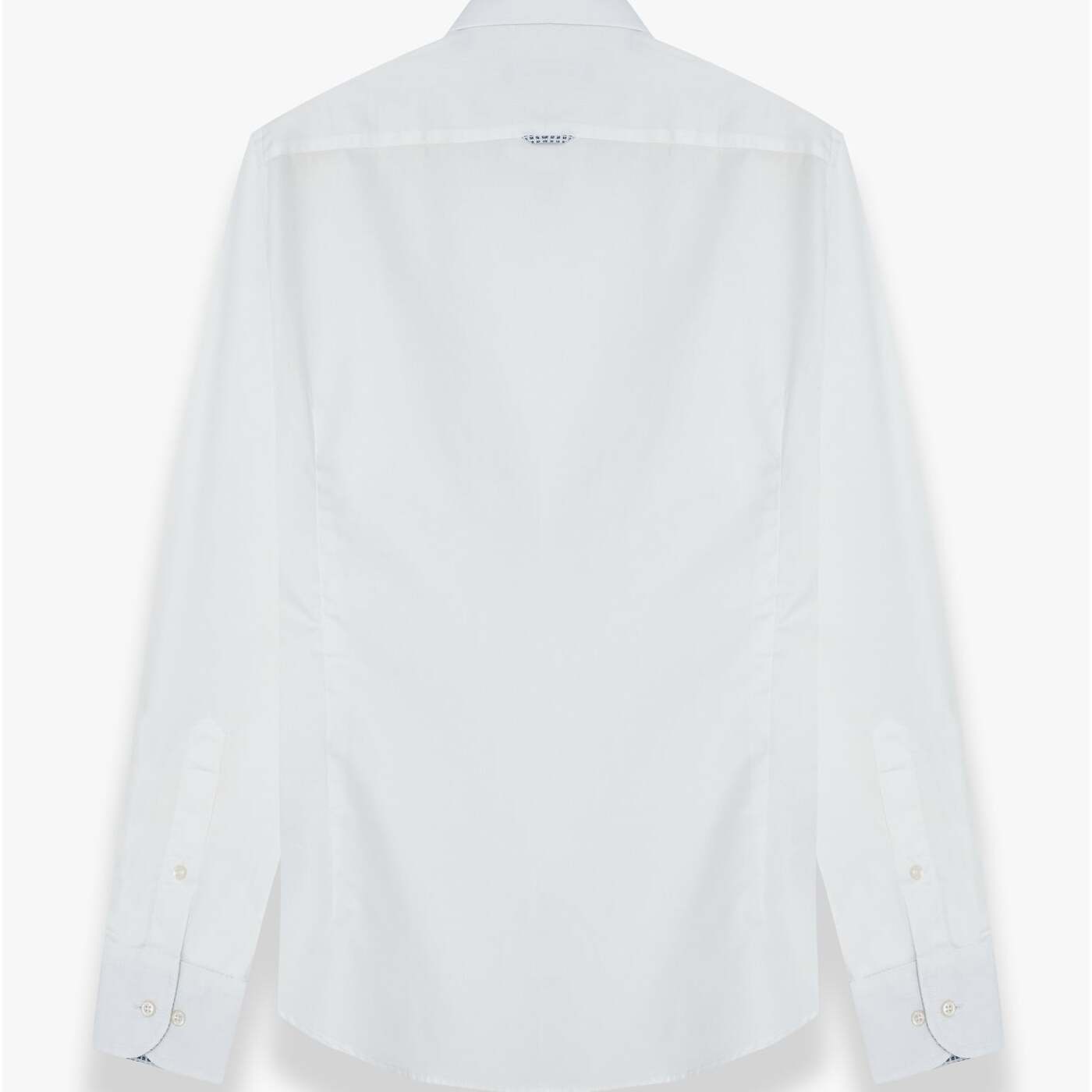 camicia uomo 1 bottone button down slim Satin Unito Bianco
