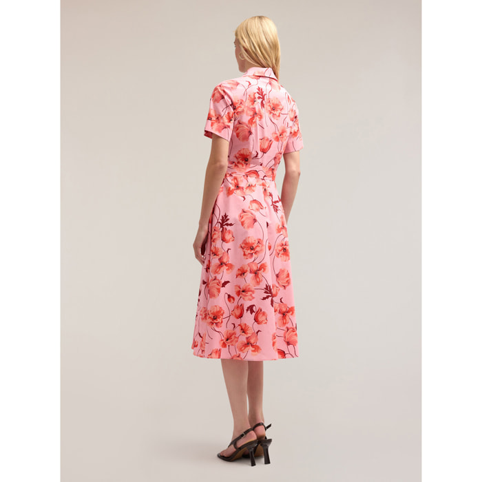 Motivi - Vestido camisero con estampado floral - Rosa