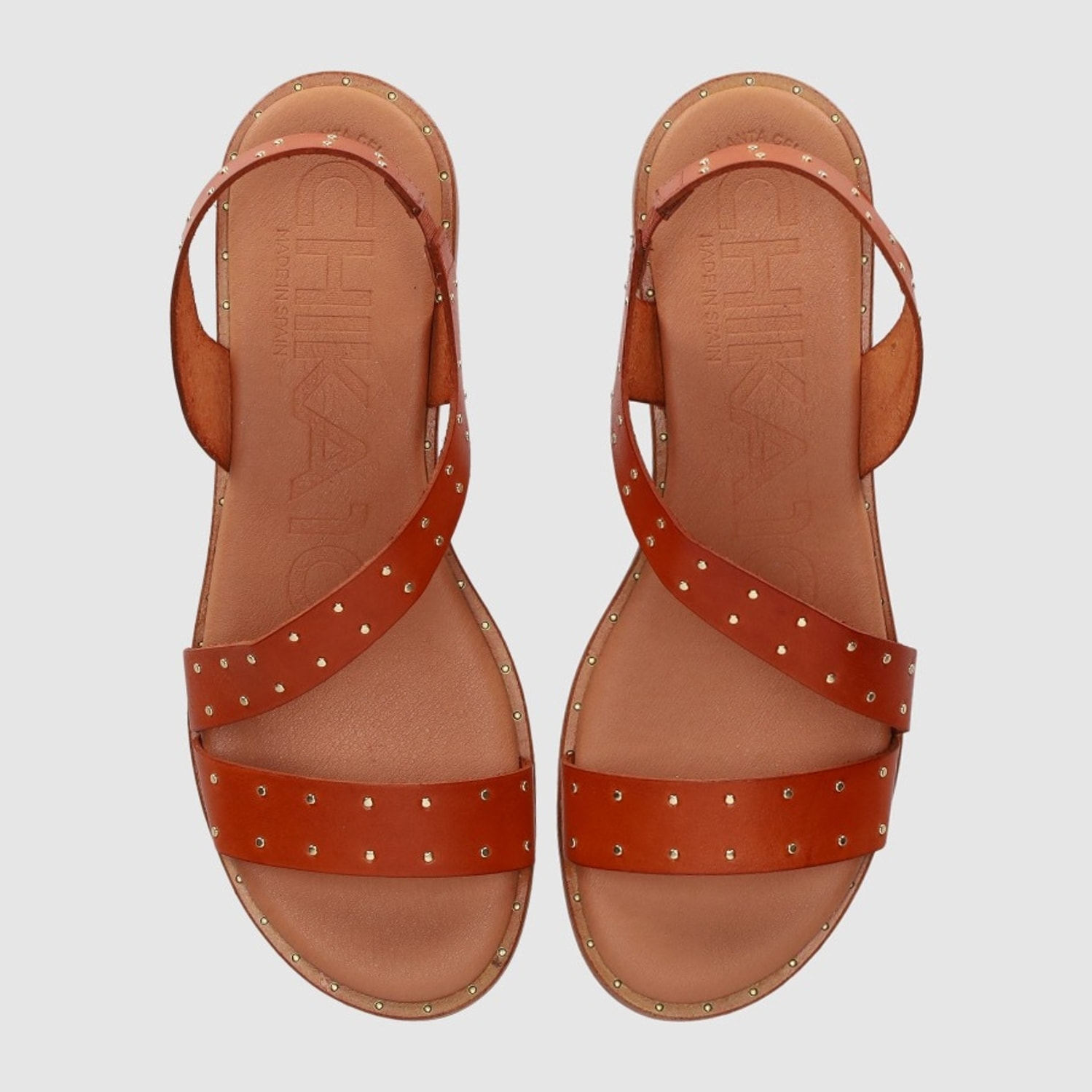 Sandalias de Piel - Cuero - Tacón: Bajo