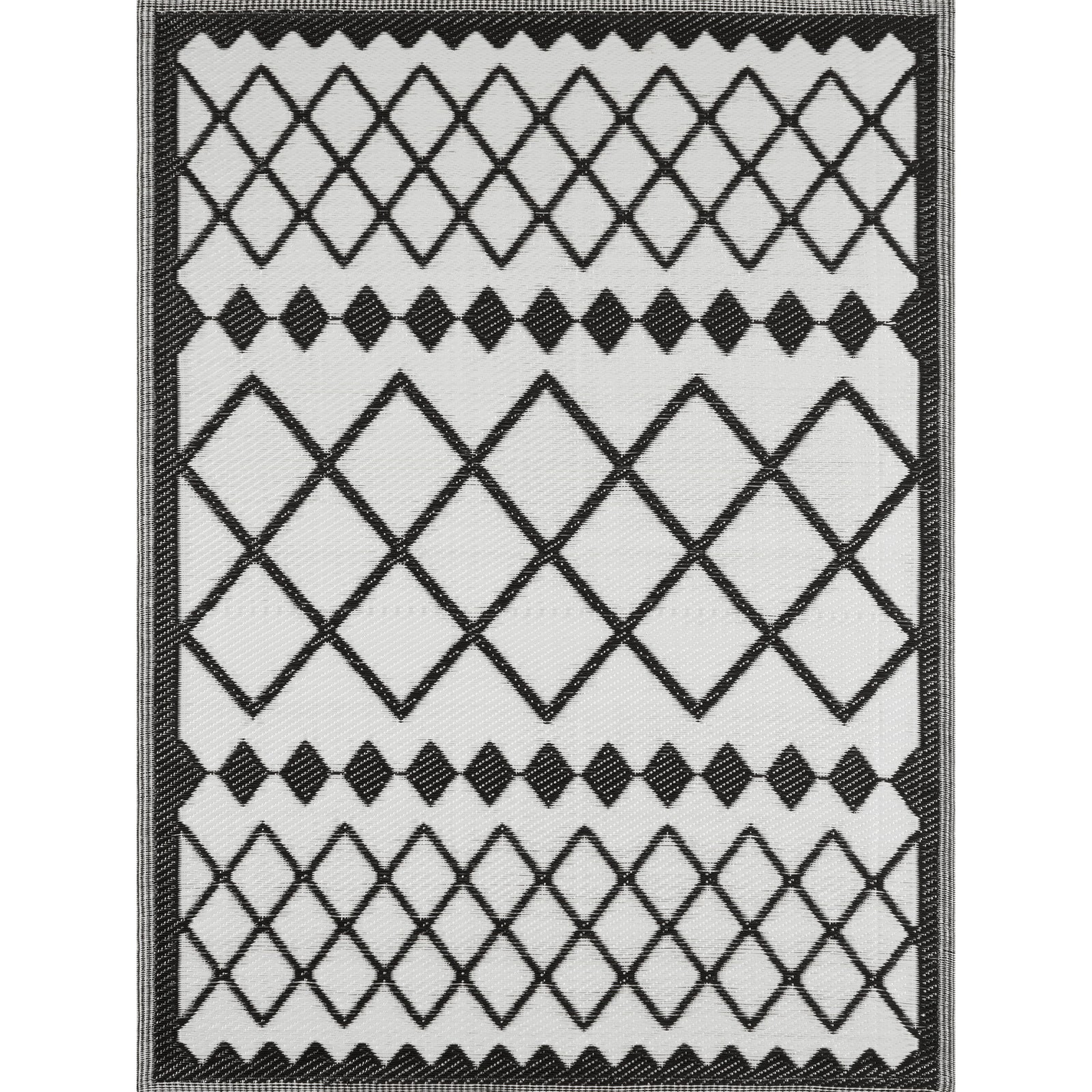 Scoobi - tapis d'exterieur noir motif éthnique