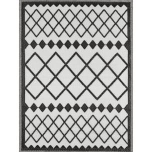 Scoobi - tapis d'exterieur noir motif éthnique