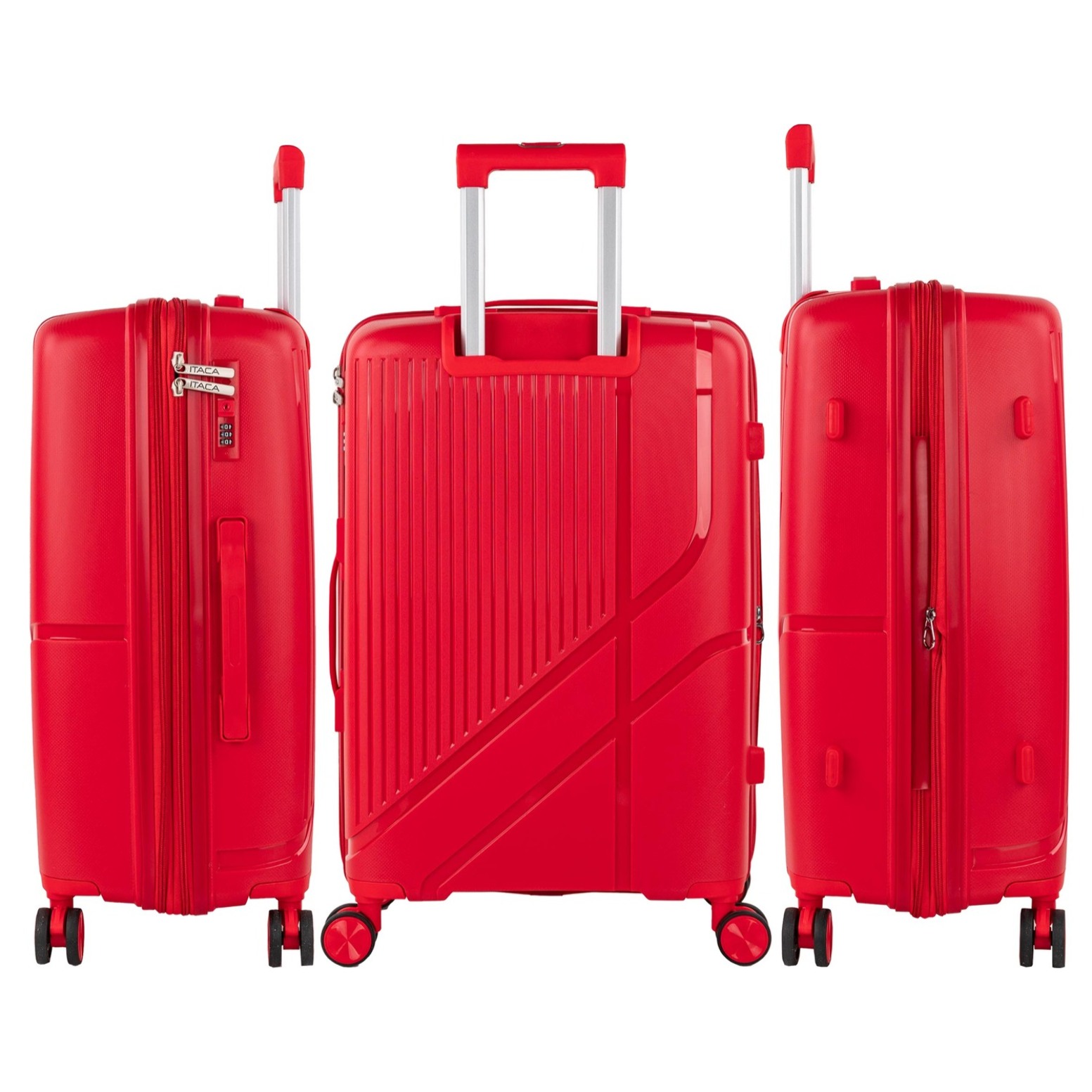 Juego De Maletas Rígidas Pp Itaca 761300 Viaje Pp Itaca Rojo