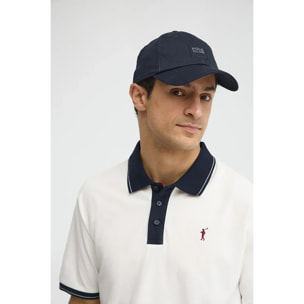 Gorra azul marino de seis paneles con logo Polo Club