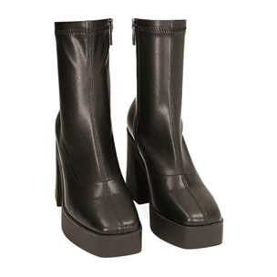 Ankle boots platform neri, tacco 10 cm