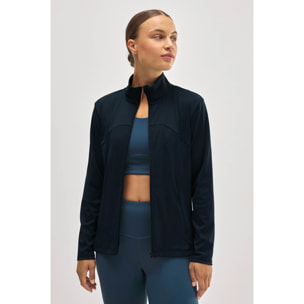 Giacca sportiva nera traspirante e aderente