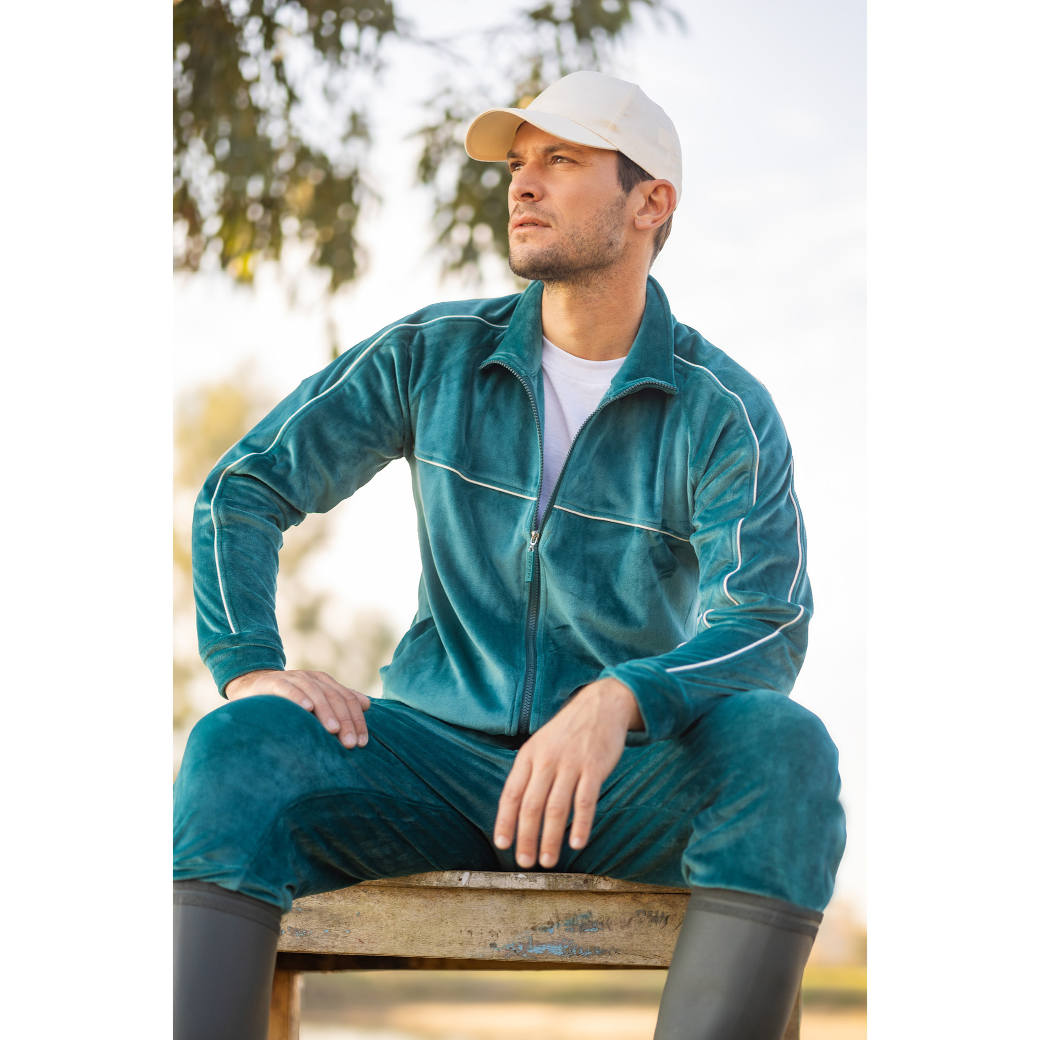 Completo loungewear uomo almy in ciniglia con zip Noidinotte