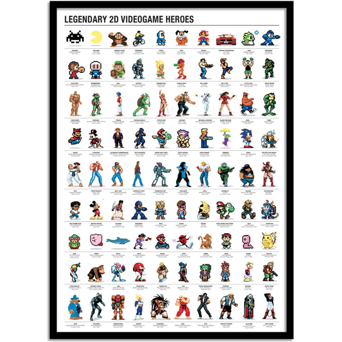 Affiche - Legendary 2D Videogame heroes - Olivier Bourdereau
