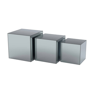 Table cubique miroir transparent. bout de canapé. table d'appoint cube miroir 35cm