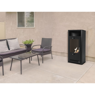 Poêle à éthanol 3kW design rectangulaire en acier noir