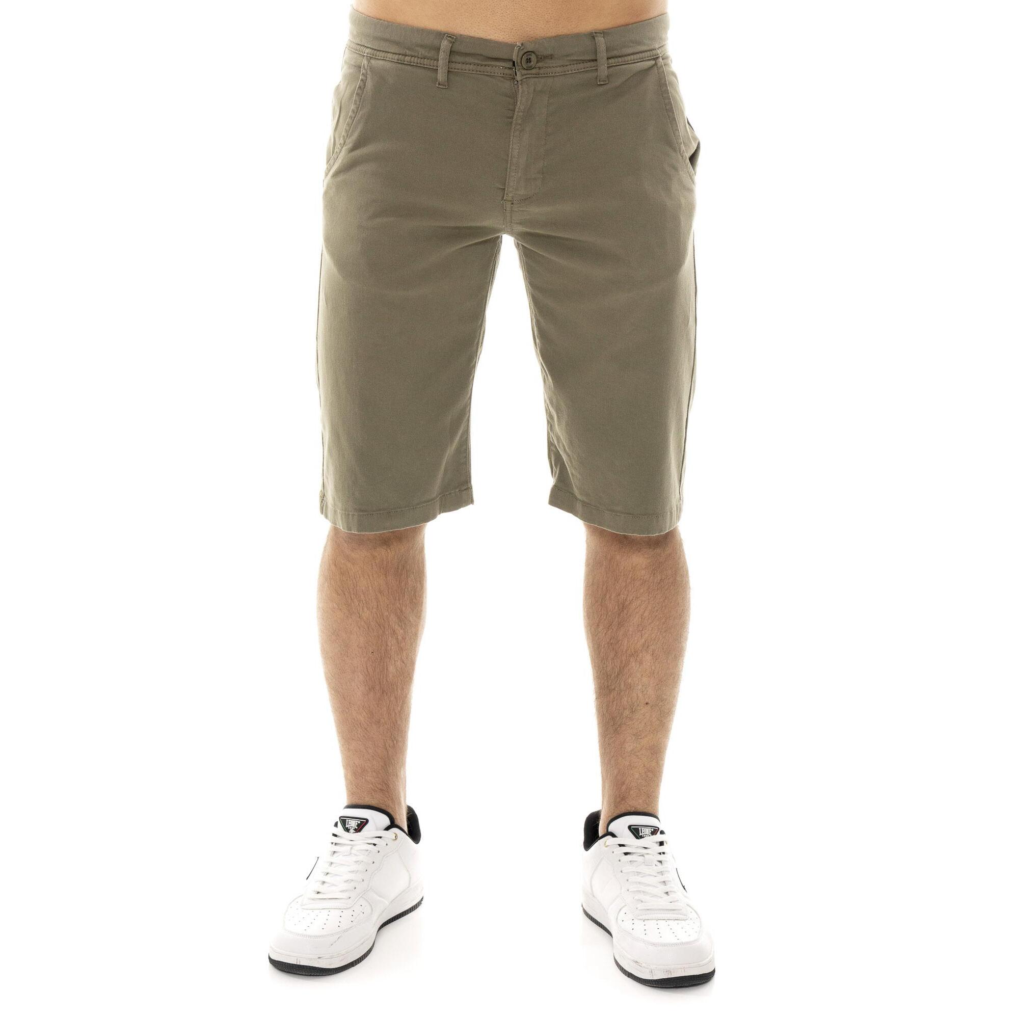 Bermudas chinas de hombre Leone Easy en sarga elástica