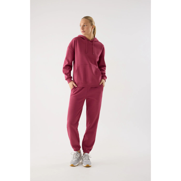 Conjunto de chándal deportivo afelpado sudadera con capucha y jogger rosa