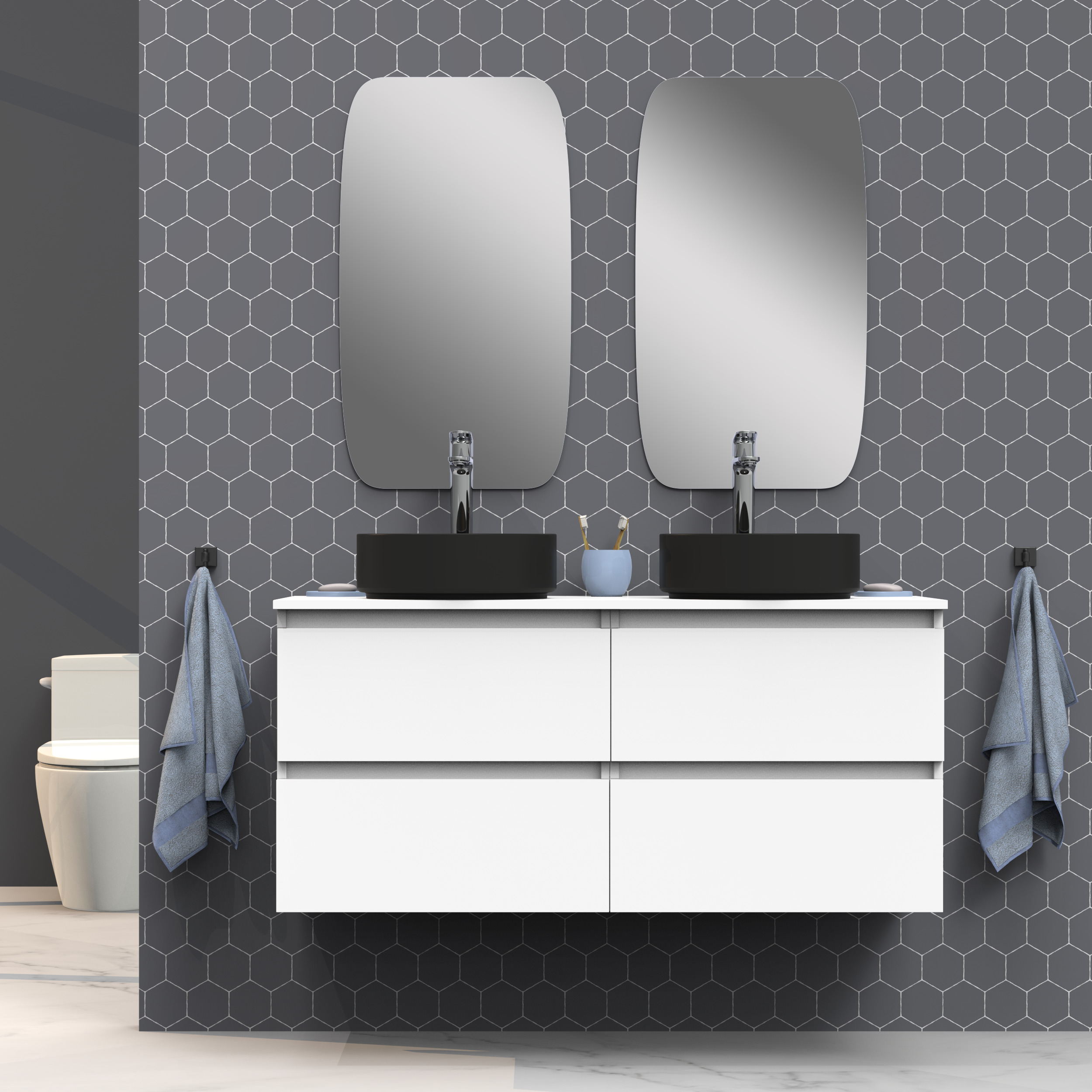 Ensemble de salle de bain IRONA 2C TOP, 120cm, comprend lavabo et miroir