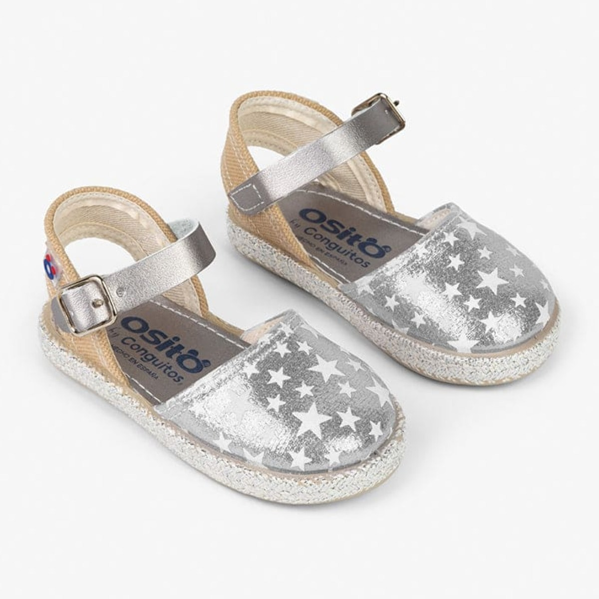 Conguitos - Sandali estivi in juta con zeppa per bambina comodi