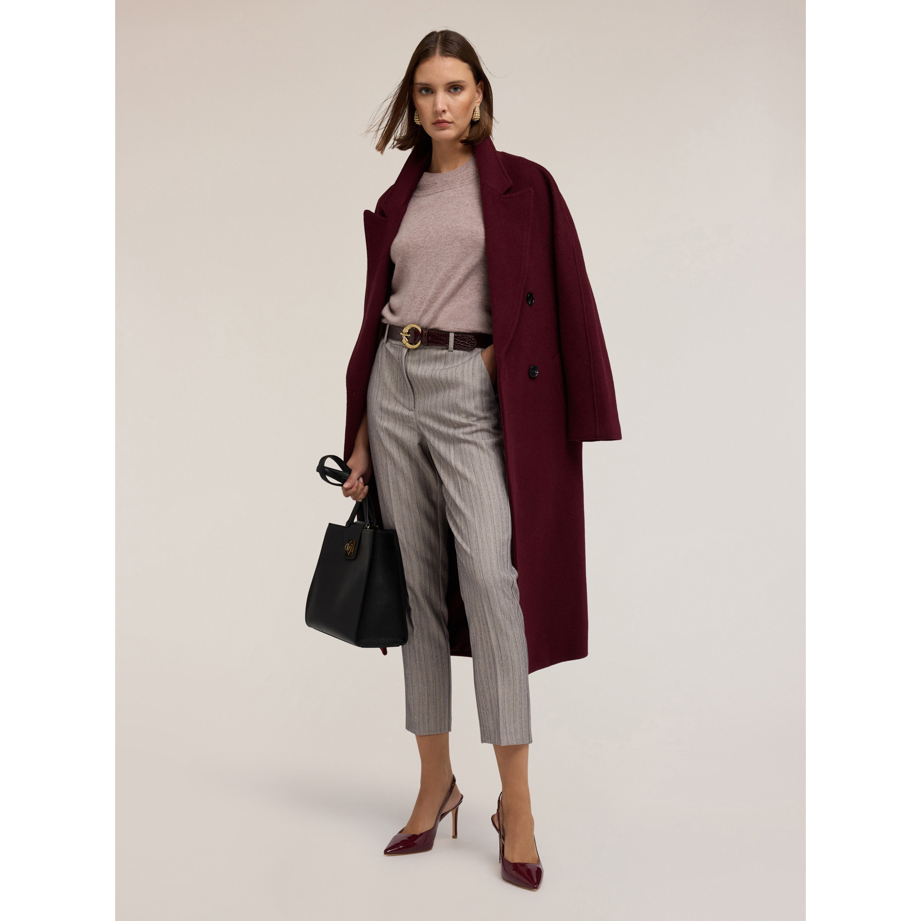 Motivi - Pantaloni regular gessati - Grigio