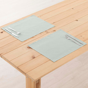 Lot de 2 sets de table imperméables et anti-taches 100% lin Aqua 45x35 cm