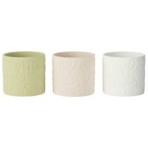 J-Line cache-pot Aloha - céramique - mix - large - 3 pièces - Ø 13.5 cm