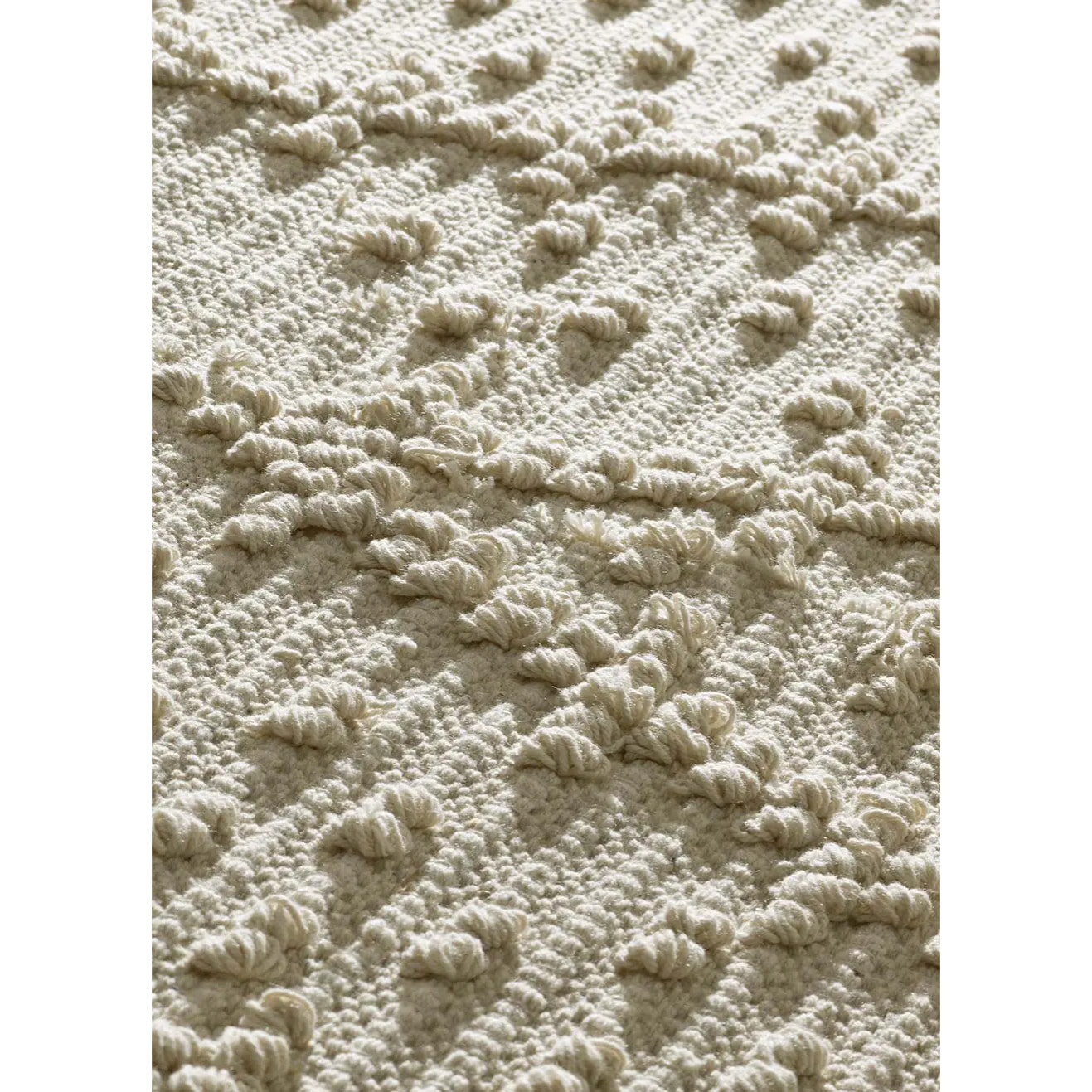 PAMUK Alfombra étnica algodón reciclado con relieve en crema, varias medidas disponibles