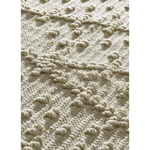 PAMUK Alfombra étnica algodón reciclado con relieve en crema, varias medidas disponibles