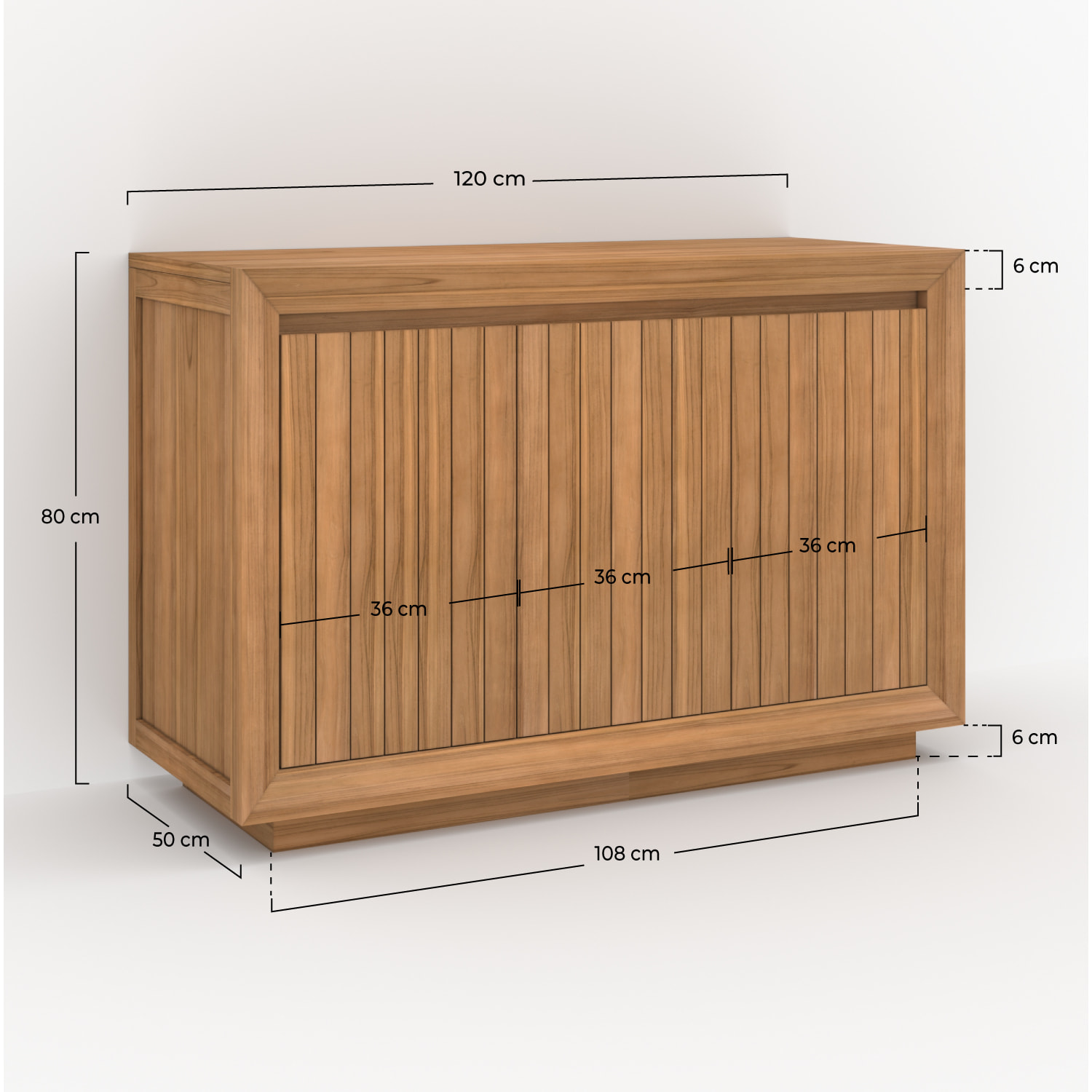 Meuble de salle de bain en bois de teck 120 cm - Pernelle