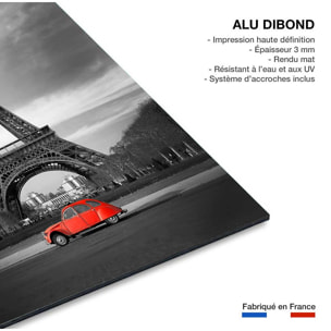 Tableau tour eiffel et voiture rouge Tableau alu Dibond