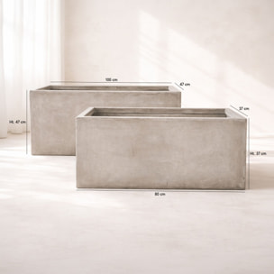 Lot de 2 pots en fibre d'argile h37/47cm FARO