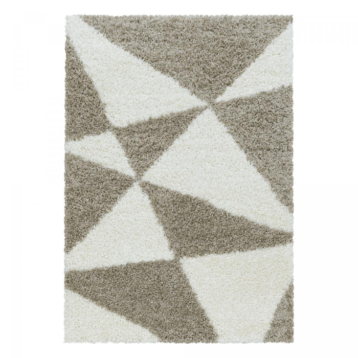 Tapis shaggy tissé motif géométrique MERA