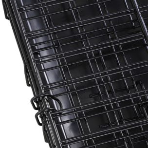 Cage caisse de transport pliante pour chien en métal noir 91 x 61 x 67 cm