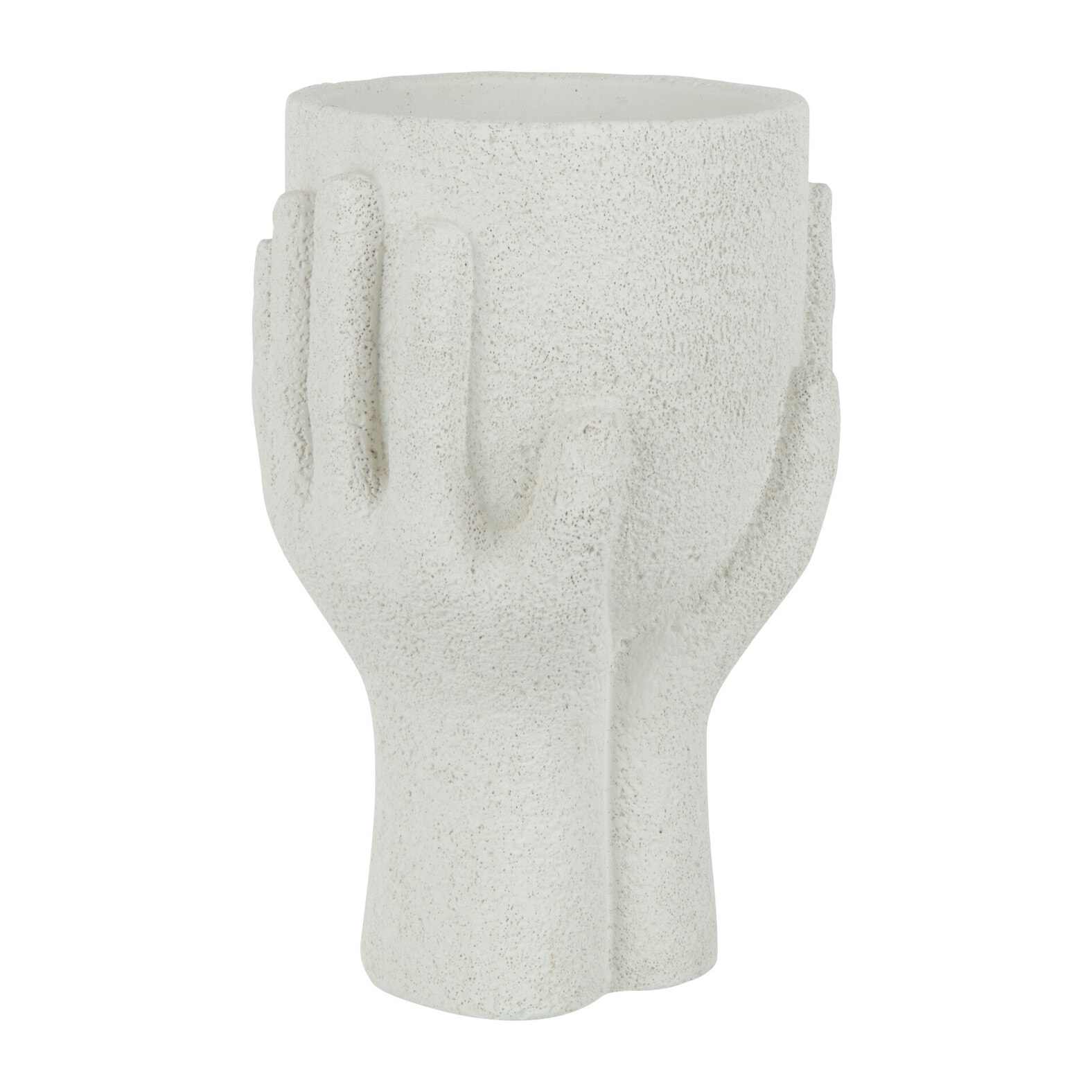 J-Line pot de fleurs Mains - ciment - blanc - large