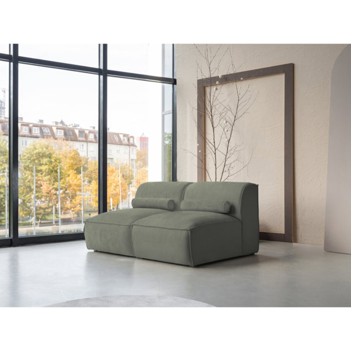 Felix - canapé modulable 2 places en tissu texturé - Vert