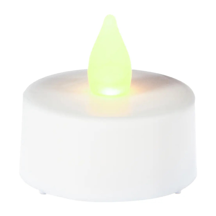 Lot de 16 bougies LED chauffe plat 3,8x3,7cm blanc