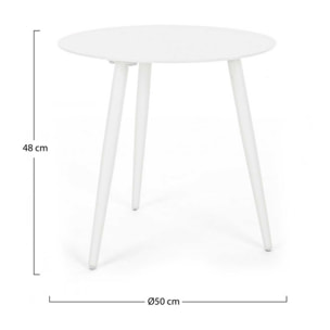 Tavolino rotondo da giardino FARO in alluminio bianco verniciato a polvere, Ø50 cm