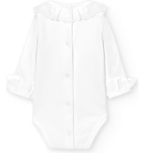 Body bebé manga larga cuello puntilla