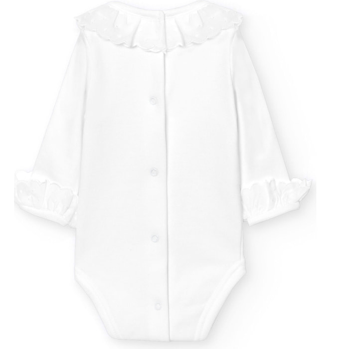 Body bebé manga larga cuello puntilla