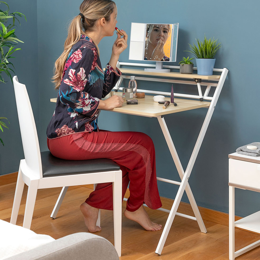 Scrivania Pieghevole Con Ripiano Tablezy - Marrone - 84x97x60 cm