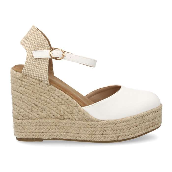 Alpargata cuña mujer talón cerrado y pulsera tobillo