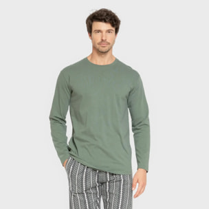 Pijama hombre franela Cronos Verde