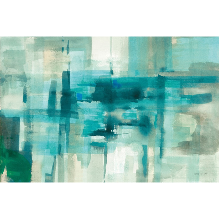 Tableau abstrait liquide bleu Toile imprimée