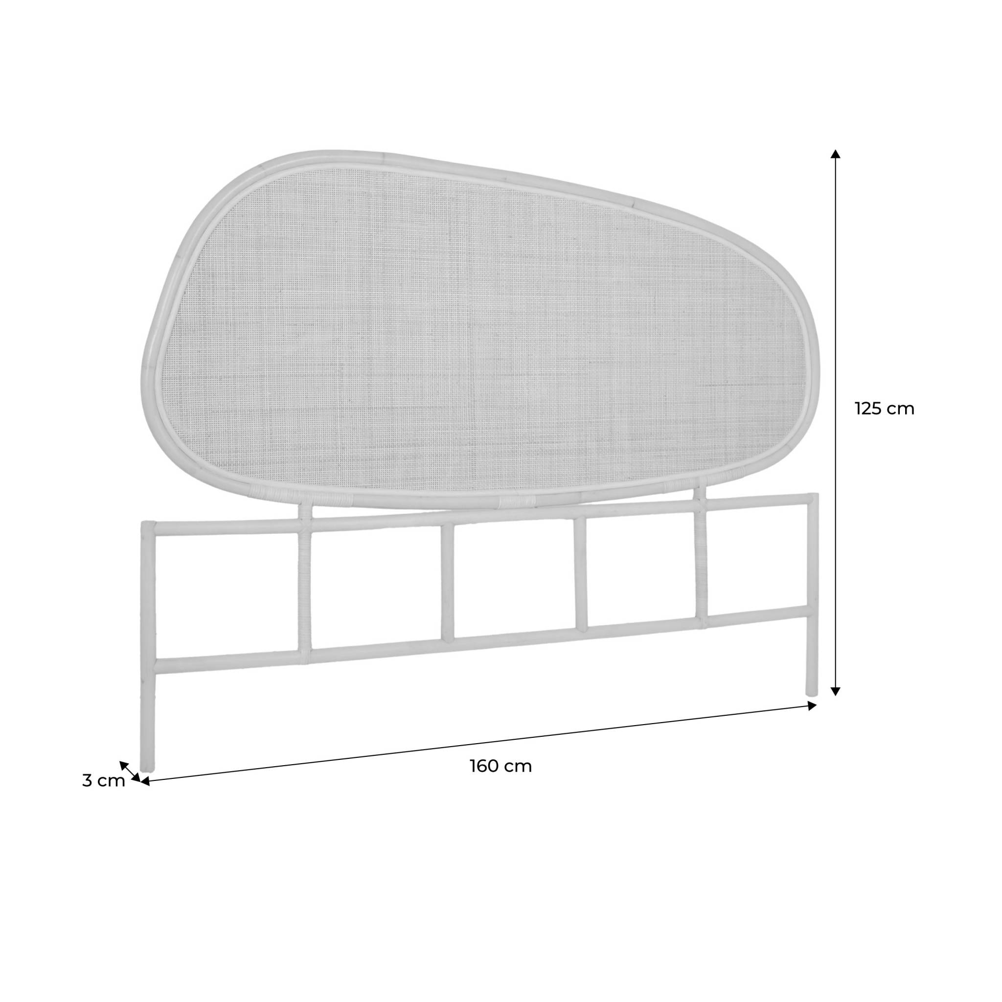 Tête de lit organique en rotin foncé SAMOA 160cm