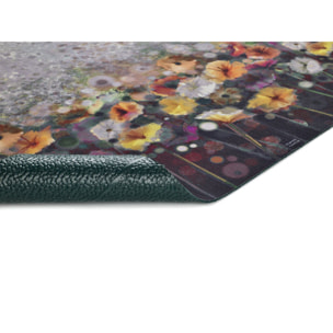 RICCI Alfombra vinílica de cocina diseños con flores en multicolor, varias medidas disponibles.
