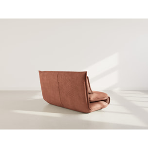 Candice - Banquette 2 places convertible clic-clac en velours côtelé - Terracotta