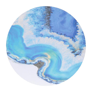 Sottopentola in legno confezione da 4 pezzi azzurro tondo cmø18h0,5