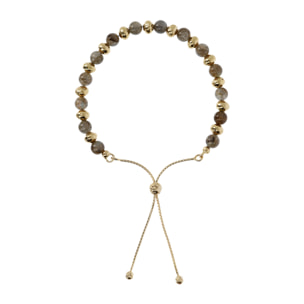 Bracciale con Sfere Martellate e Pietra Naturale Labradorite