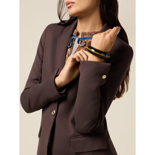 Oltre - Blazer in punto milano - Marrone