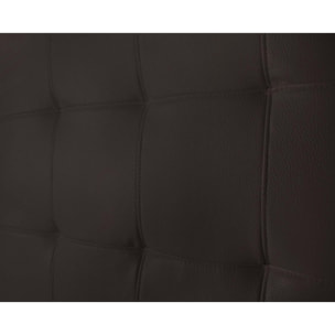 Lit Copa Cabana avec tête de lit capitonnée | cadre à lattes flexibles | Confort et Elégance | Montage simple rapide | Simili cuir | Chocolat