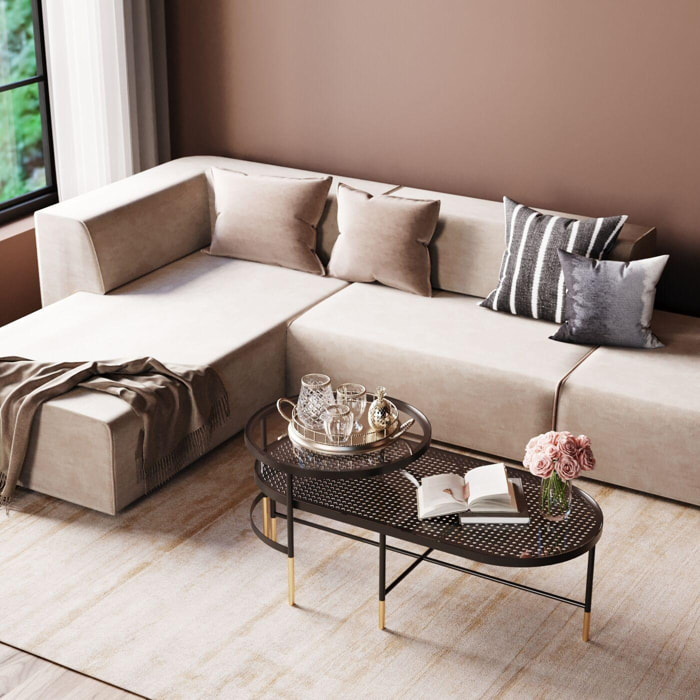 Canapé d'angle Infinity velours taupe Kare Design