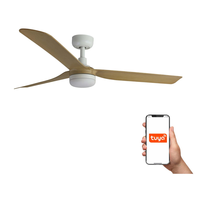 PUNT M LED Ventilador de techo blanco/arce TUYA