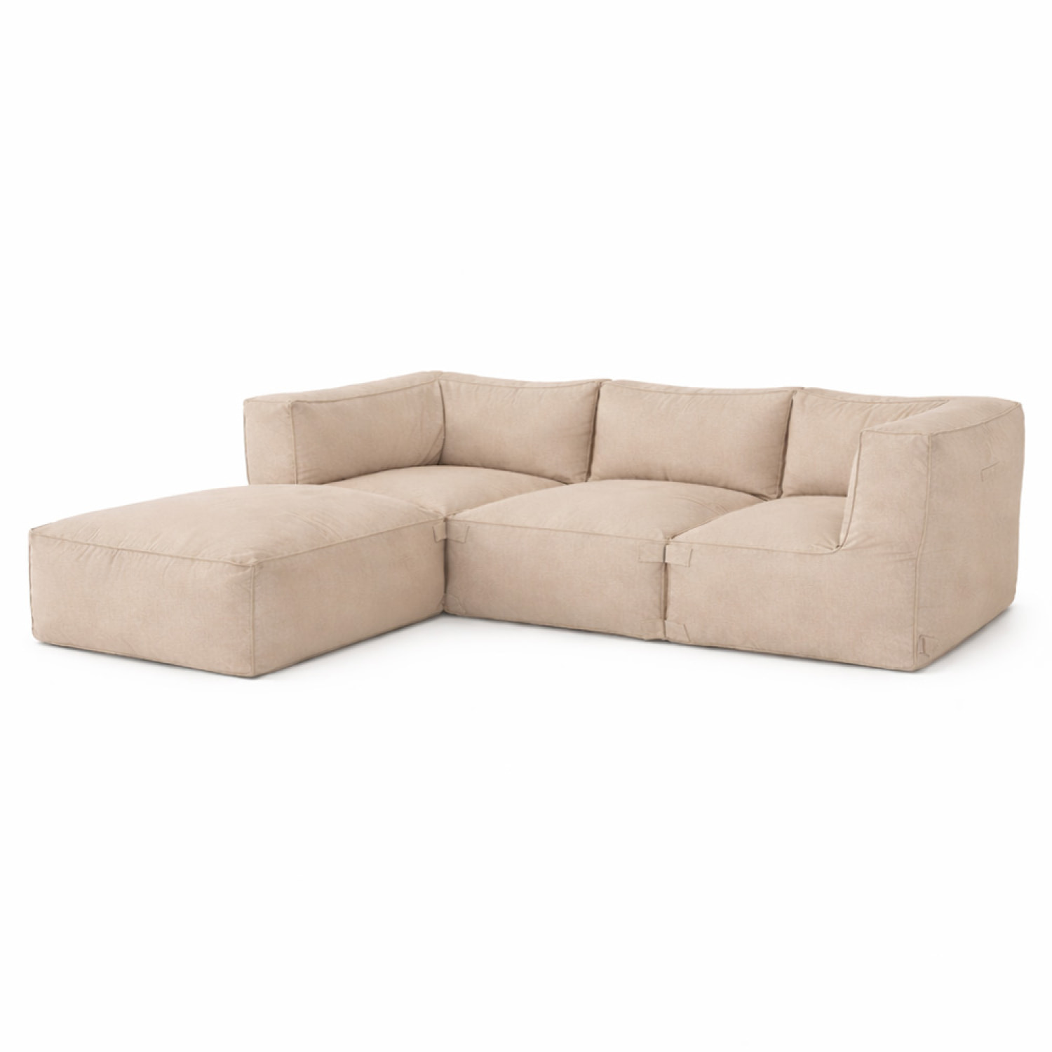 VERONE Salon de jardin modulable 4 places beige en tissu déperlant